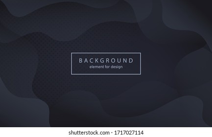 Abstract background Black with fluid shapes modern concept. Dynamical composition forms and waves. Template for design website landing page, social media, banner, leaflet, cover, poster