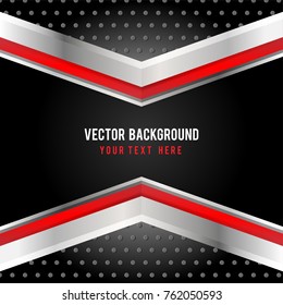 Abstract background Black with frame metal and red 