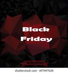 Abstract background black Friday, polygonal banner.