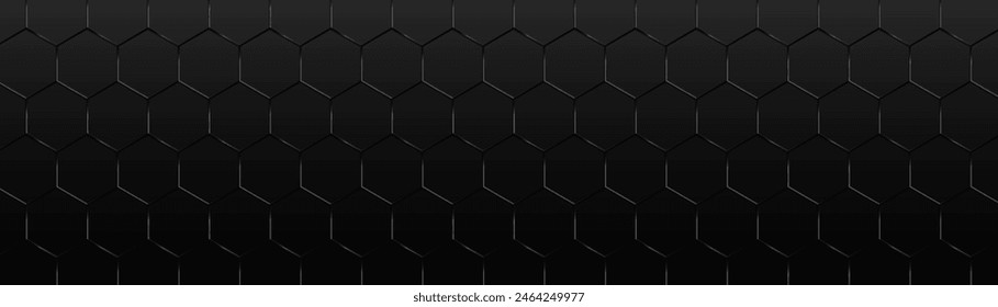 Fondo Abstractas con hexágono geométrico negro. Moderno patrón de líneas de moda mínimo Horizontal. Ilustración vectorial