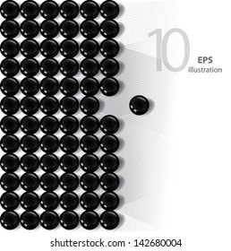 Abstract background with black glass balls
