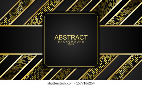 Abstract background black and gold color modern design, message board for text. Background for template design. vector illustration EPS 10