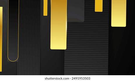 Fondo Abstractas con Formas geométricas en negro y oro