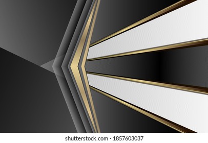 Abstract background black gold , abstract background black and golden tech arrows. Vector illustration design technology with white and grey arrows applicable web banner, cover, flyer, poster template