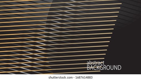 Fondo de abstrack con patrones de rayas negras y doradas