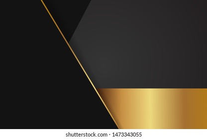 Abstract background with black and golden light line composition. Luxury and premium template vector design for use element , frame, poster, flyer, sale banner, black friday advertising