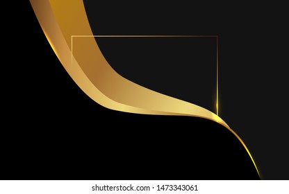 Abstract background with black and golden light line composition. Luxury and premium template vector design for use element , frame, poster, flyer, sale banner, black friday advertising