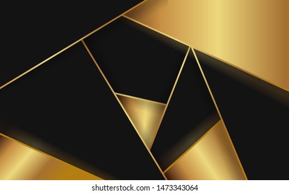 Abstract background with black and golden light line composition. Luxury and premium template vector design for use element , frame, poster, flyer, sale banner, black friday advertising