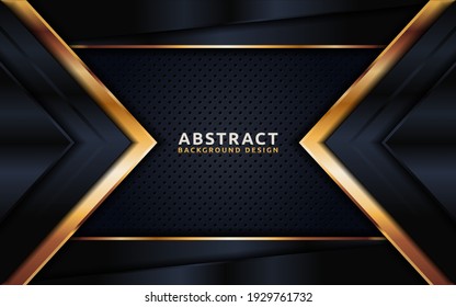 Abstract Background, Black and Golden Lines Combination. Usable for Greeting Card, Banner, Landing Page, Presentation Background, Etc.