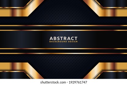 Abstract Background, Black and Golden Lines Combination. Usable for Greeting Card, Banner, Landing Page, Presentation Background, Etc.