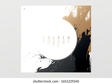 Abstract background. Black and golden vector illustration.