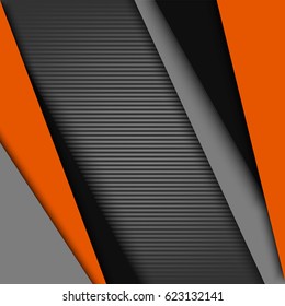 Abstract background with black gray orange design stripes