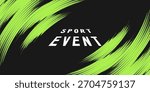 Abstract Background with Black and Green Brush Texture and Halftone Effect. Grunge Sport Background, for Banner or Poster Design Elements