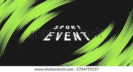 Abstract Background with Black and Green Brush Texture and Halftone Effect. Grunge Sport Background, for Banner or Poster Design Elements