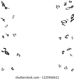 Abstract background of black handwritten letters, isolated on white background. Illustration is good for educational design. 23 April. Vector.