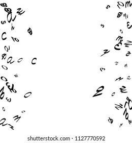 Abstract background of black handwritten letters, isolated on white background. Illustration is good for educational design. 23 April. Vector.