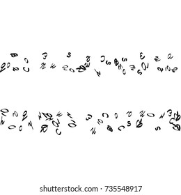 Abstract background of black handwritten letters, isolated on white background. Illustration is good for educational design. 23 April. Vector.