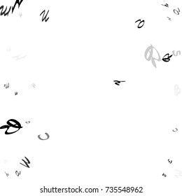 Abstract background of black handwritten letters, isolated on white background. Illustration is good for educational design. 23 April. Vector.