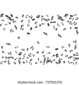 Abstract background of black handwritten letters, isolated on white background. Illustration is good for educational design.