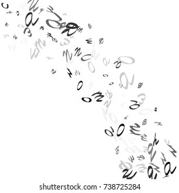 Abstract background of black handwritten letters, isolated on white background. Illustration is good for educational design. 23 April. Vector.