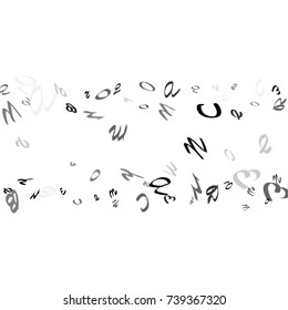 Abstract background of black handwritten letters, isolated on white background. Illustration is good for educational design. 23 April. Vector.
