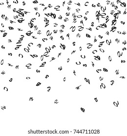 Abstract background of black handwritten letters, isolated on white background. Illustration is good for educational design. 23 April. Vector.
