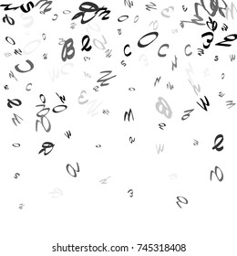 Abstract background of black handwritten letters, isolated on white background. Illustration is good for educational design. 23 April. Vector.