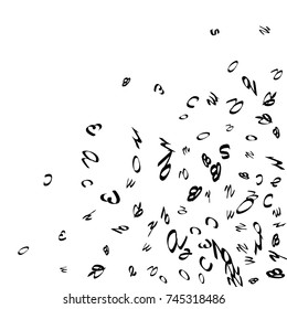Abstract background of black handwritten letters, isolated on white background. Illustration is good for educational design. 23 April. Vector.