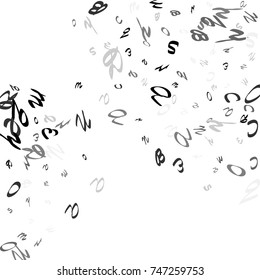 Abstract background of black handwritten letters, isolated on white background. Illustration is good for educational design. 23 April. Vector.