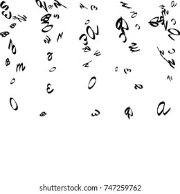 Abstract background of black handwritten letters, isolated on white background. Illustration is good for educational design. 23 April. Vector.
