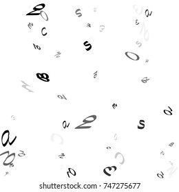 Abstract background of black handwritten letters, isolated on white background. Illustration is good for educational design. 23 April. Vector.