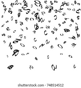 Abstract background of black handwritten letters, isolated on white background. Illustration is good for educational design. 23 April. Vector.