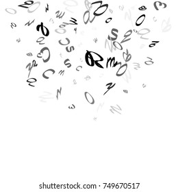Abstract background of black handwritten letters, isolated on white background. Illustration is good for educational design. 23 April. Vector.