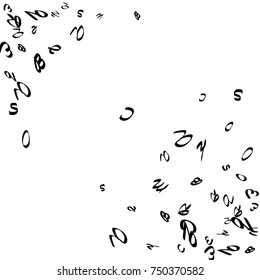 Abstract background of black handwritten letters, isolated on white background. Illustration is good for educational design. 23 April. Vector.