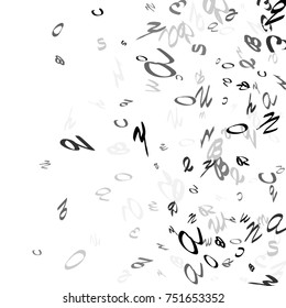 Abstract background of black handwritten letters, isolated on white background. Illustration is good for educational design. 23 April. Vector.