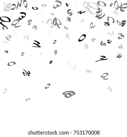 Abstract background of black handwritten letters, isolated on white background. Illustration is good for educational design. 23 April. Vector.