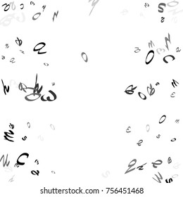 Abstract background of black handwritten letters, isolated on white background. Illustration is good for educational design. 23 April. Vector.