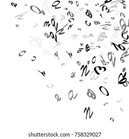 Abstract background of black handwritten letters, isolated on white background. Illustration is good for educational design. 23 April. Vector.