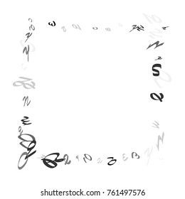 Abstract background of black handwritten letters, isolated on white background. Illustration is good for educational design. 23 April. Vector.