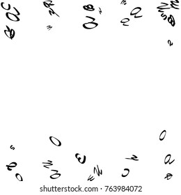 Abstract background of black handwritten letters, isolated on white background. Illustration is good for educational design. 
