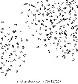 Abstract background of black handwritten letters, isolated on white background. Illustration is good for educational design. 23 April. Vector.