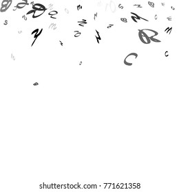 Abstract background of black handwritten letters, isolated on white background. Illustration is good for educational design. 23 April. Vector.