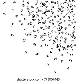 Abstract background of black handwritten letters, isolated on white background. Illustration is good for educational design. 23 April. Vector.