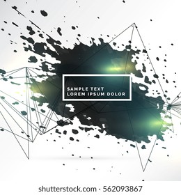 abstract background of black ink splash and lines