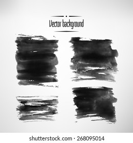Abstract background black ink vector element set. Vector illustration