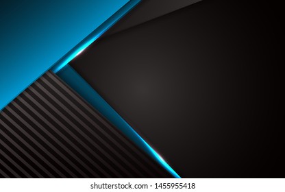 Abstract background with black and light blue frame design metal shape background. Triangle texture steel tech innovation layout concept for use modern banner, cover, business, brochure, corporate