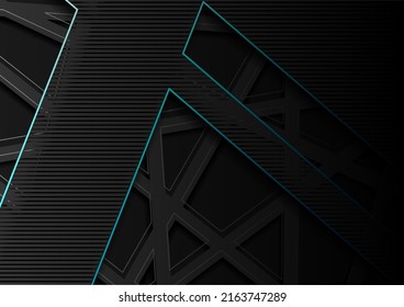 Abstract background, black line in the dark background, presentation, digital and technology