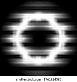 Abstract background with black lines. Black circle. Pop-art pattern. Halftone vector illustration.