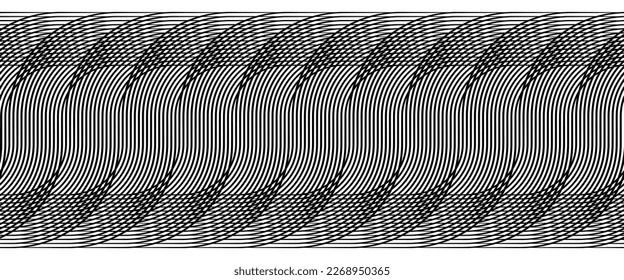 Abstract background with black lines and circles. Seamless art line geometric pattern.