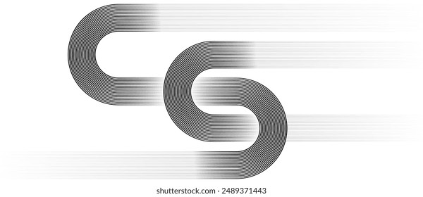 Fondo Abstractas con líneas negras. Diseño de arte geométrico a rayas. Concepto futurista moderno.